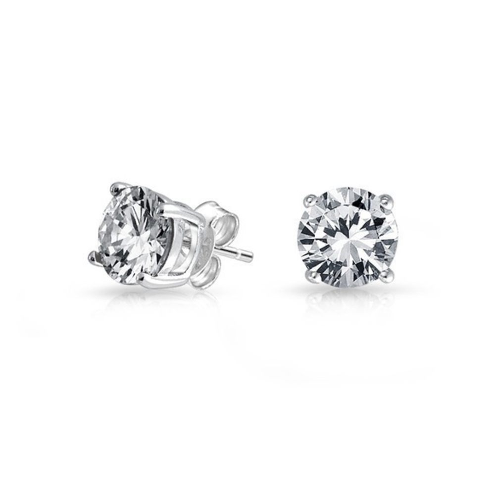 🍁 Renaissance Collection 14k White Gold CZ Studs